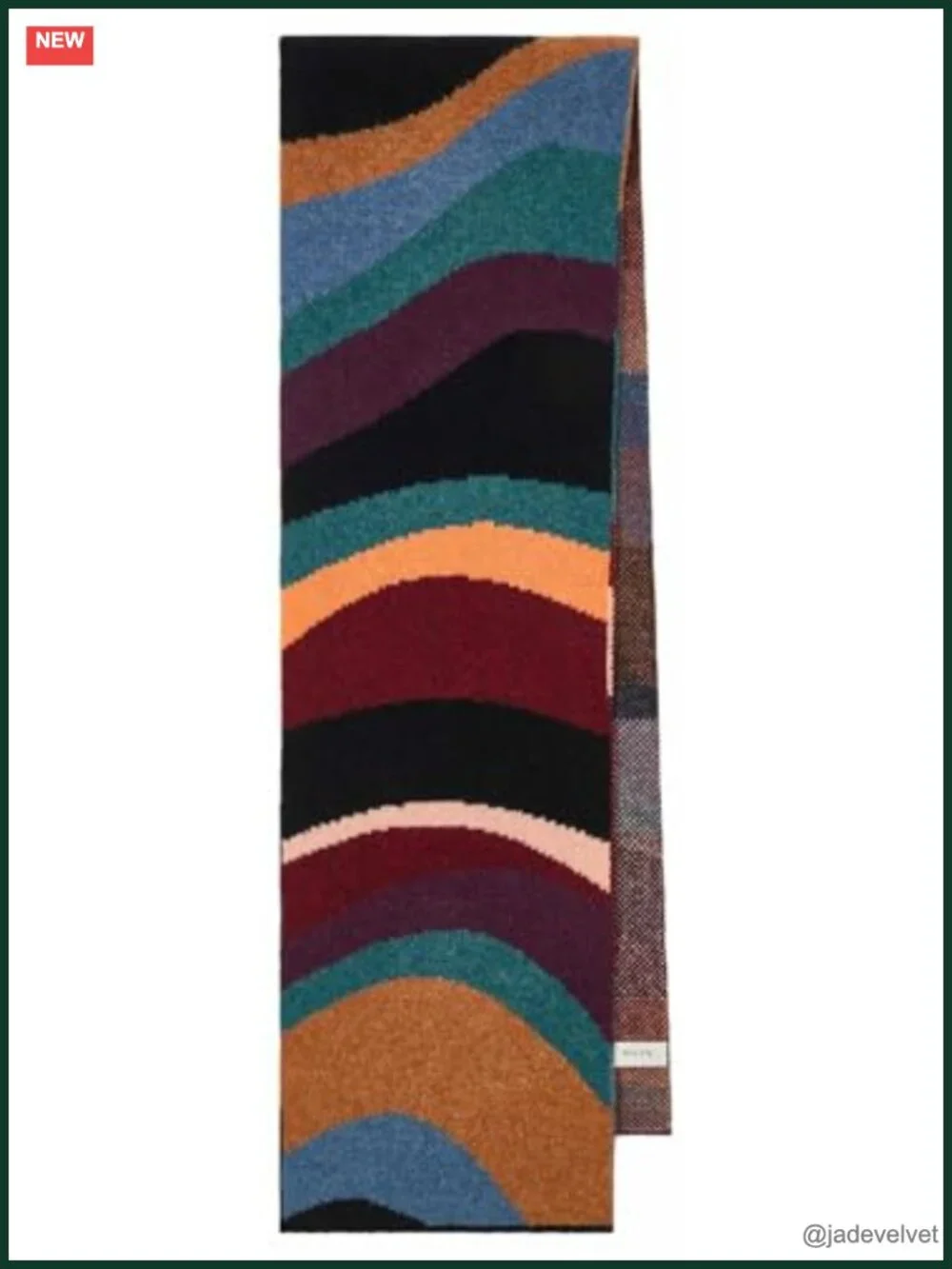 Lambswool Knit Swirl Pattern Scarf